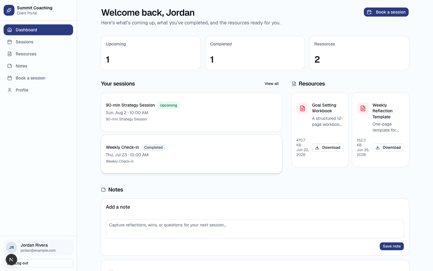 Client portal build